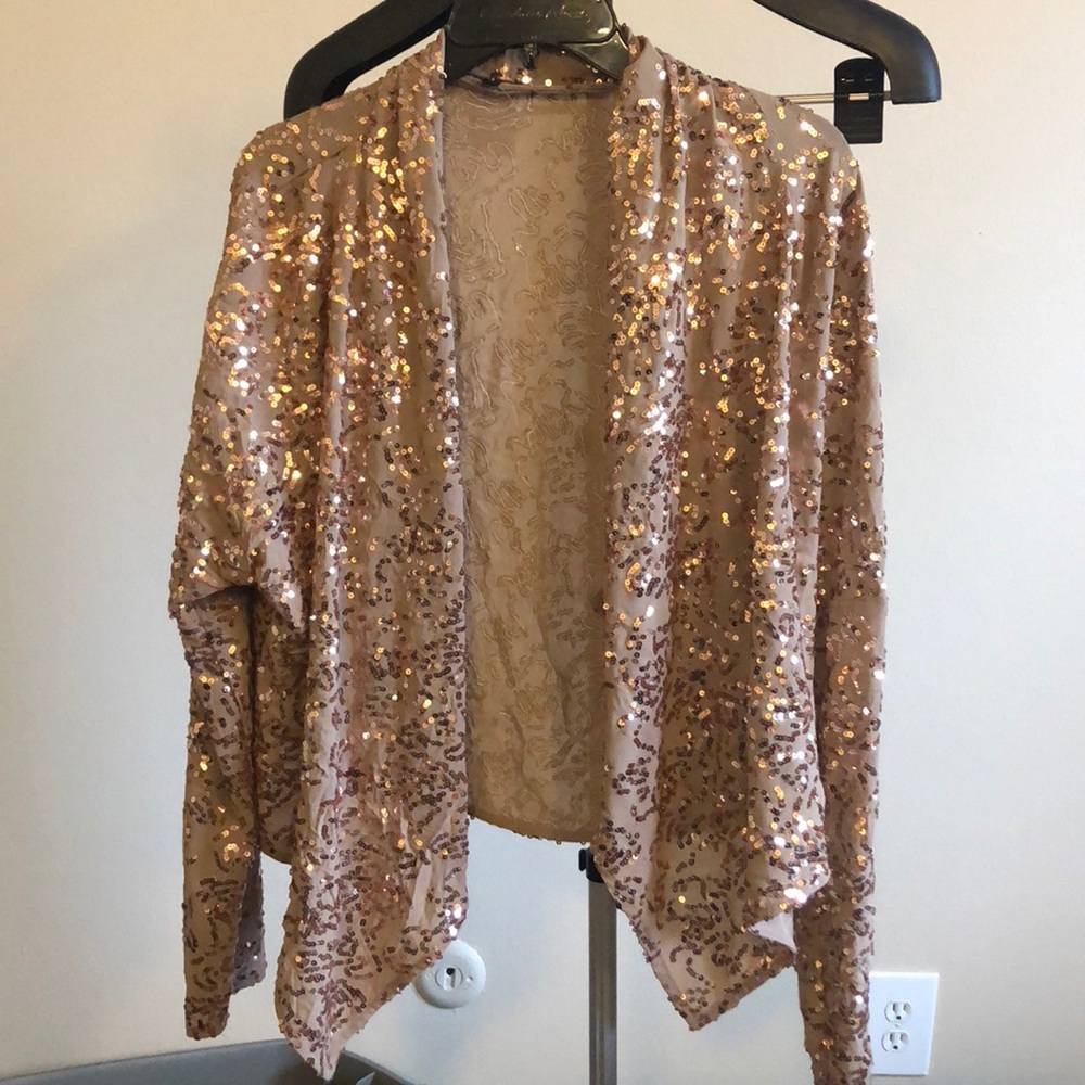 Rose gold sparkly cardigan